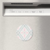 Grünes und rosa pastellfarbenes Diamantmuster Magnet (In Situ (Geschirrspüler))