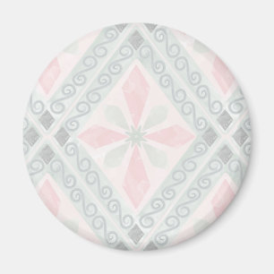 Grünes und rosa pastellfarbenes Diamantmuster Magnet