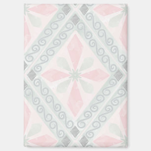 Grünes und rosa pastellfarbenes Diamantmuster Magnet