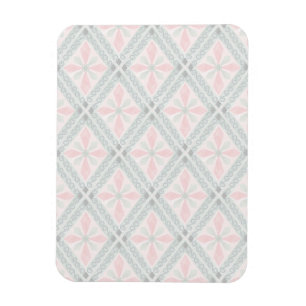 Grünes und rosa pastellfarbenes Diamantmuster Magnet