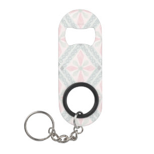 Grünes und rosa pastellfarbenes Diamantmuster Mini Flaschenöffner