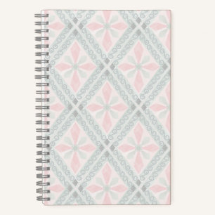 Grünes und rosa pastellfarbenes Diamantmuster Notizblock