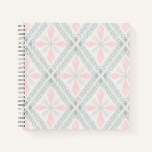 Grünes und rosa pastellfarbenes Diamantmuster Notizblock