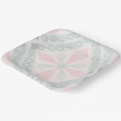 Grünes und rosa pastellfarbenes Diamantmuster Pappteller (Gewinkelt)