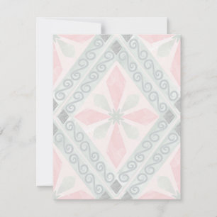 Grünes und rosa pastellfarbenes Diamantmuster Save The Date