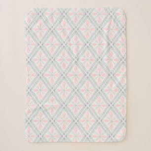 Grünes und rosa pastellfarbenes Diamantmuster Sherpadecke