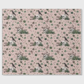 Grünes und rosa Totenkopfmuster St. Patricks Day G Geschenkpapier (Flach)