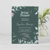 Grünes und rosafarbenes grünes Brautparty Einladung (Stehend Vorderseite)