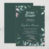 Grünes und rosafarbenes grünes Brautparty Einladung (Vorne/Hinten)