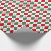 Grünes und rotes Argyle-Muster Geschenkpapier (Ecke)