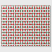 Grünes und rotes Argyle-Muster Geschenkpapier (Flach)