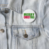 Grünes und rotes Frohe Weihnachten Button (Beispiel)
