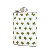 Grünes und Rotes Holly-Pflanze Flachmann (Links)