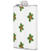 Grünes und Rotes Holly-Pflanze Flachmann (Links)