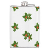 Grünes und Rotes Holly-Pflanze Flachmann (Rückseite)