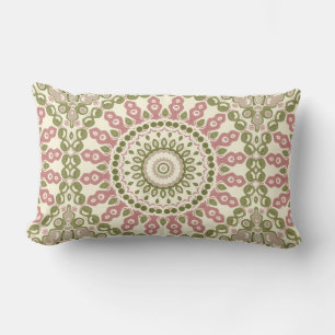 Grünes und rotes Mandala vintage-bohemian Muster Lendenkissen