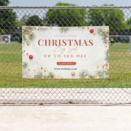Grünes und rotes minimalistisches Weihnachts-Sale Banner