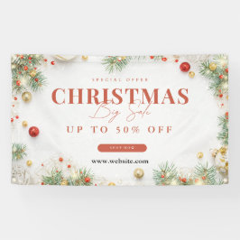 Grünes und rotes minimalistisches Weihnachts-Sale Banner