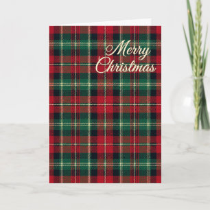 Grünes und rotes schottisches Tartan-Weihnachten Karte