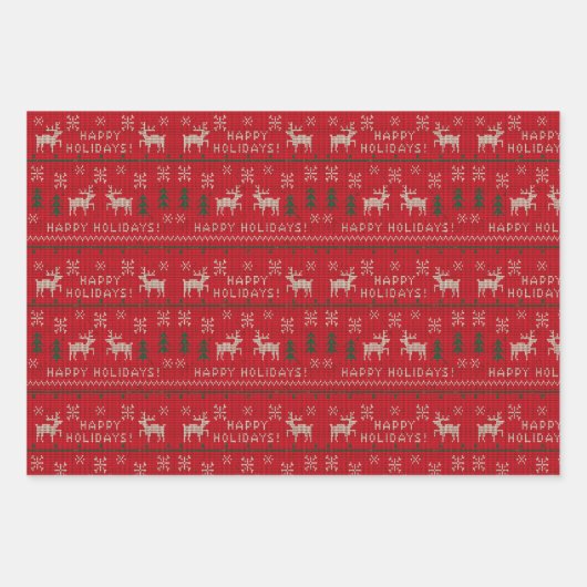 Grünes und rotes Weihnachtsbuch Geschenkpapier Set (Vorderseite 3)