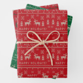 Grünes und rotes Weihnachtsbuch Geschenkpapier Set (Beispiel)