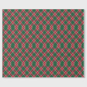 Grünes und rotes Weihnachtskariertuch Geschenkpapier (Flach)