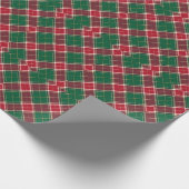 Grünes und rotes Weihnachtskariertuch Geschenkpapier (Ecke)