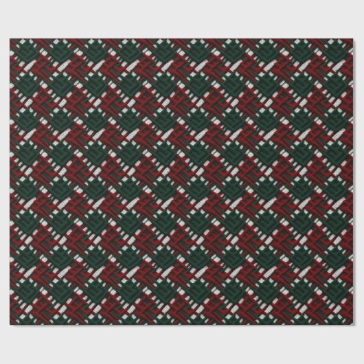 Grünes und rotes Weihnachtsknettierpapier für Karo Geschenkpapier (Flach)