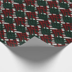 Grünes und rotes Weihnachtsknettierpapier für Karo Geschenkpapier