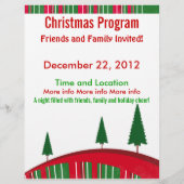 Grünes und rotes Weihnachtsprogramm Flyer (Hinten)