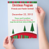 Grünes und rotes Weihnachtsprogramm Flyer (Hand)