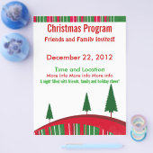 Grünes und rotes Weihnachtsprogramm Flyer (Einzeln)