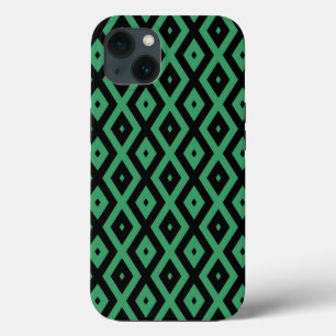 Grünes und schwarzes Diamantmuster Case-Mate iPhon iPhone Hülle