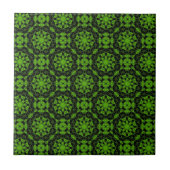 grünes und schwarzes geometrisches Muster Fliese (Vorderseite)