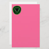 Grünes und schwarzes Herz -3- Briefpapier (Vorne/Hinten)