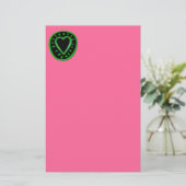 Grünes und schwarzes Herz -3- Briefpapier (Stehend Vorderseite)
