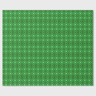 Grünes und schwarzes Kaleidoskop-Fraktalmuster Geschenkpapier
