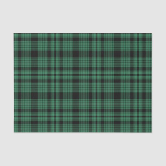 Grünes und schwarzes kariertes Muster Seidenpapier (Vorderseite)