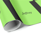 Grünes und schwarzes personalisiertes geschenkpapier (Rolleneckpunkt)