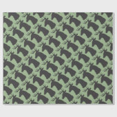 Grünes und schwarzes Rotwild-Packpapier Geschenkpapier (Flach)