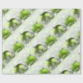 Grünes und silbernes WeihnachtsPackpapier Geschenkpapier (Flach)