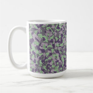 grünes und violettes Tarnmuster abstrakt Kaffeetasse