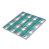 Grünes und violettes Tartan-Muster Fliese (Seite)