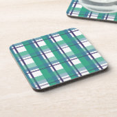 Grünes und violettes Tartan-Muster Getränkeuntersetzer (Linke Seite)
