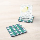Grünes und violettes Tartan-Muster Getränkeuntersetzer (Rechte Seite)