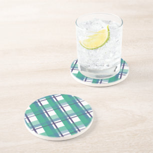 Grünes und violettes Tartan-Muster Getränkeuntersetzer