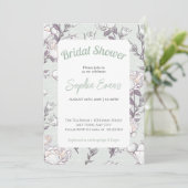 Grünes und weißes Brautparty Einladung (Stehend Vorderseite)