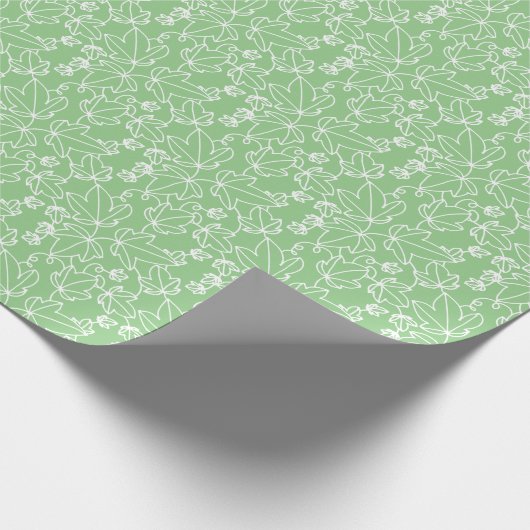 Grünes und weißes Efeu-Blatt-Blumenmuster Geschenkpapier (Ecke)