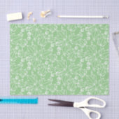 Grünes und weißes Efeu-Blatt-Blumenmuster Seidenpapier (Handwerk)