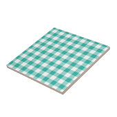 Grünes und weißes Gingham-Karo-Muster Fliese (Seite)
